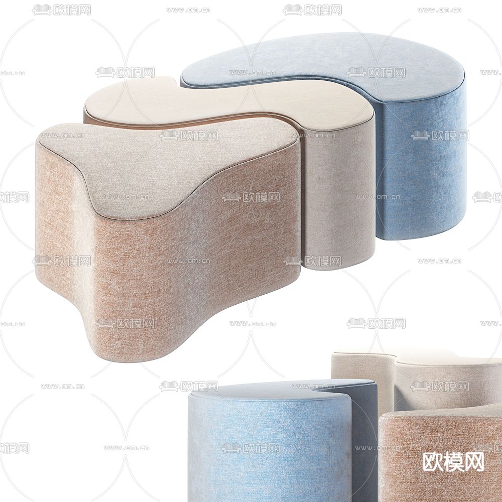 现代创意公共椅3d模型下载