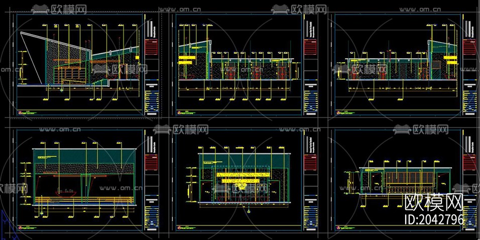 接待中心建筑設(shè)計cad施工圖下載(渲染圖1)