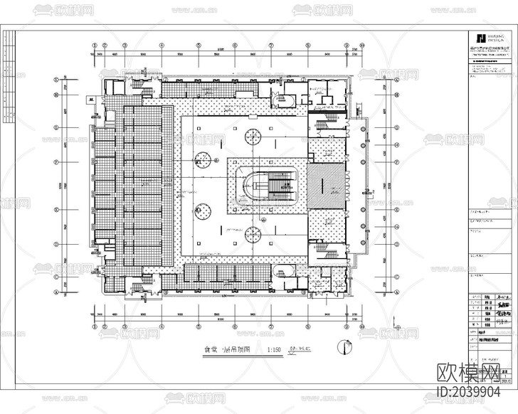 學(xué)校食堂兩層cad施工圖下載(渲染圖6)