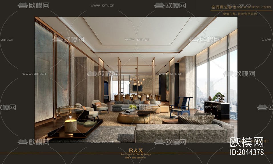 会所cad施工图下载(渲染图5)