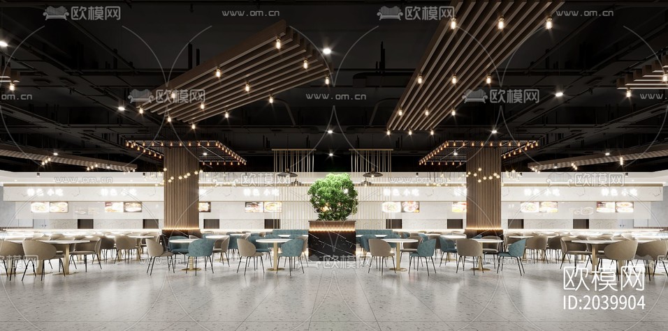 學(xué)校食堂兩層cad施工圖下載(渲染圖10)