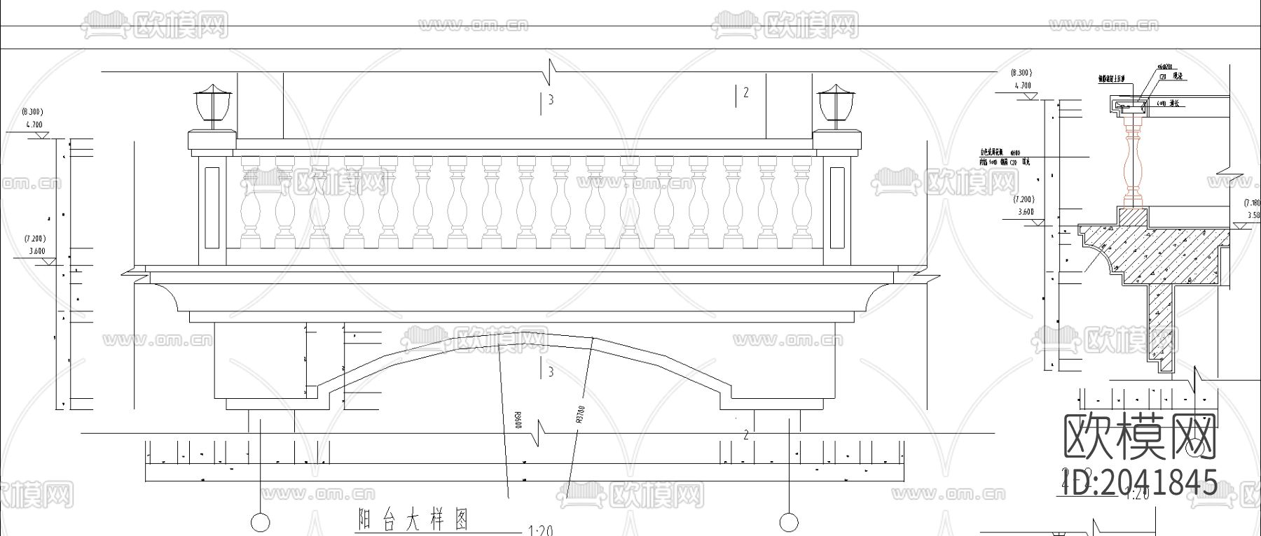 别墅建筑cad施工图下载（渲染图3）