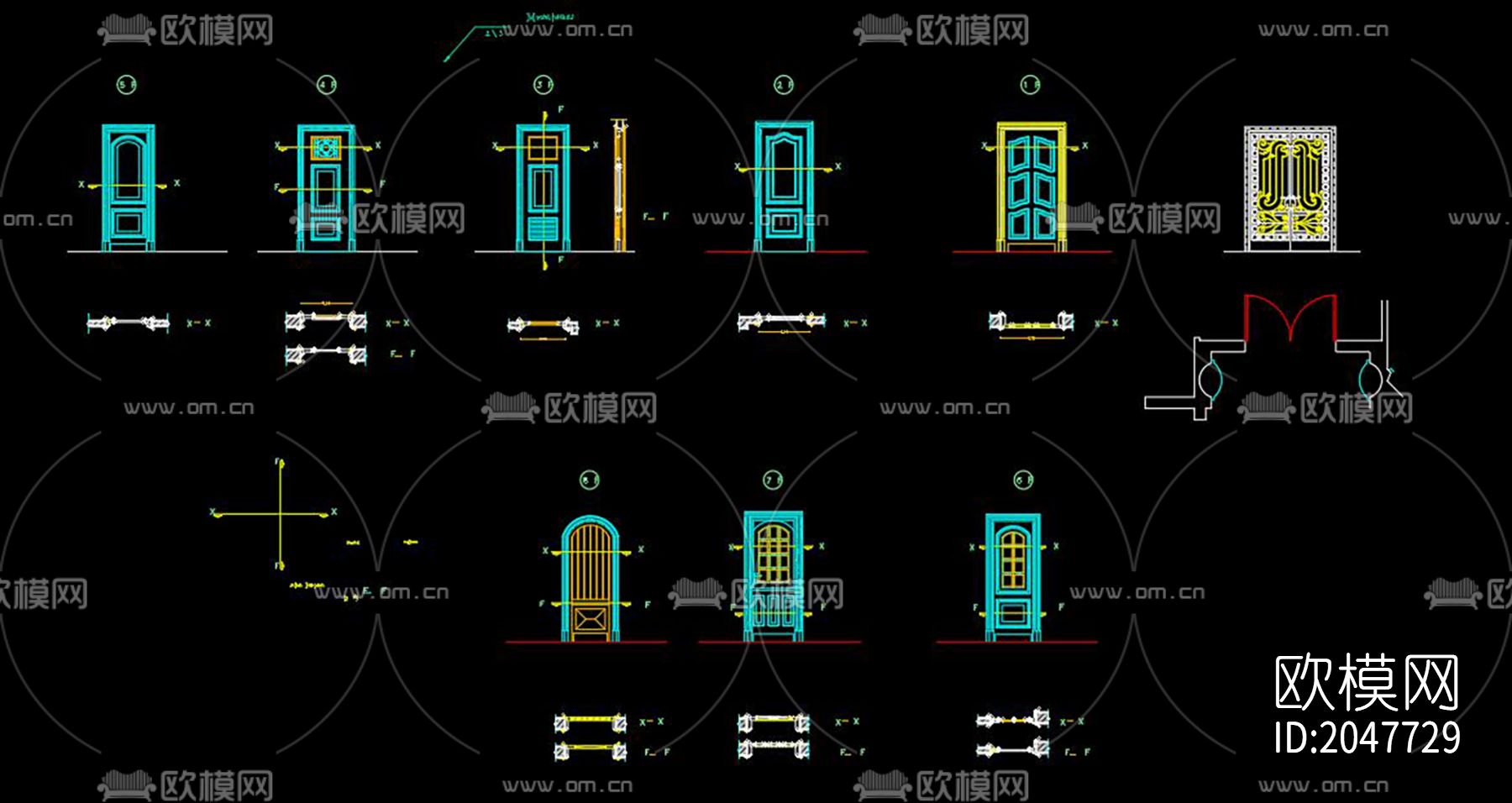 门节点大样-免费3dmax模型库-欧模网