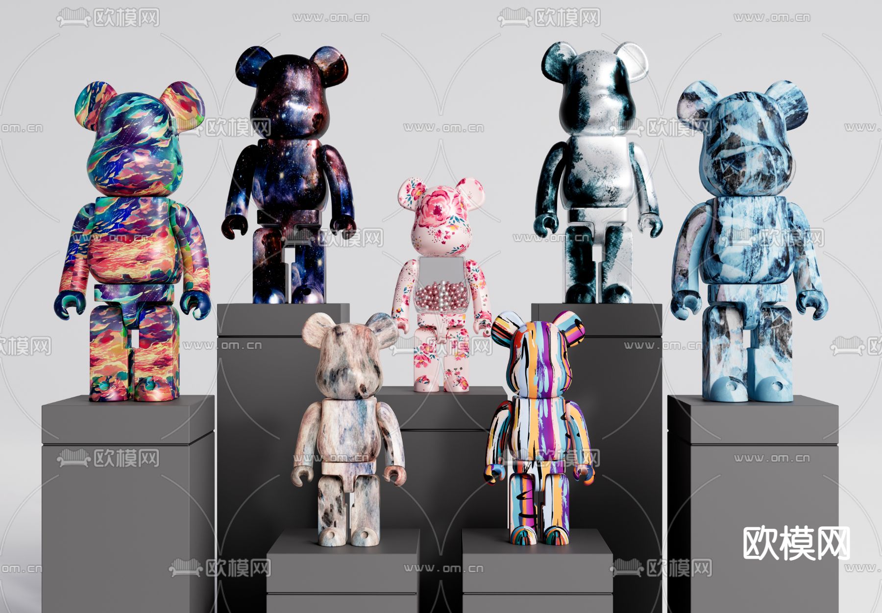 现代暴力熊公仔摆件su模型下载（渲染图1）