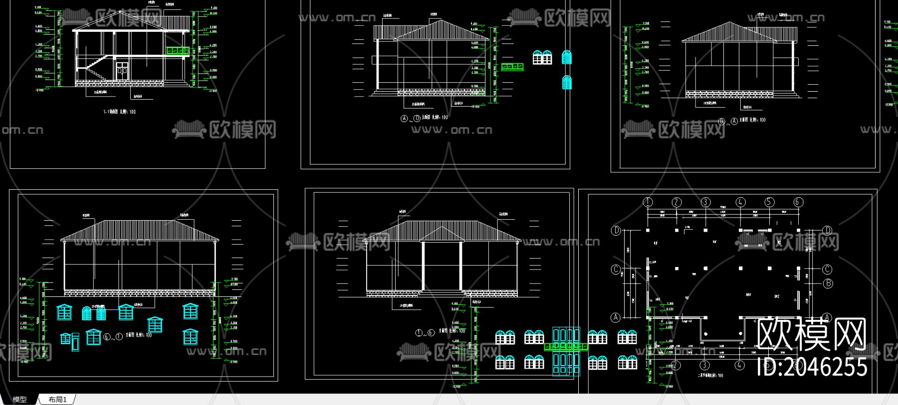别墅cad施工图下载