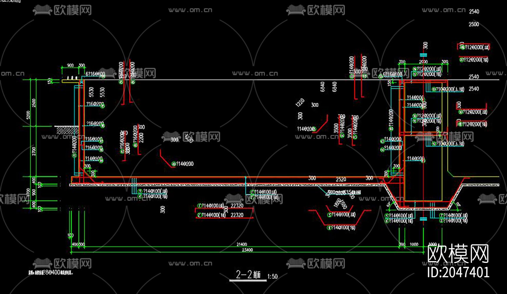 水厂网格絮凝斜管沉淀池池底节点大样下载（渲染图7）