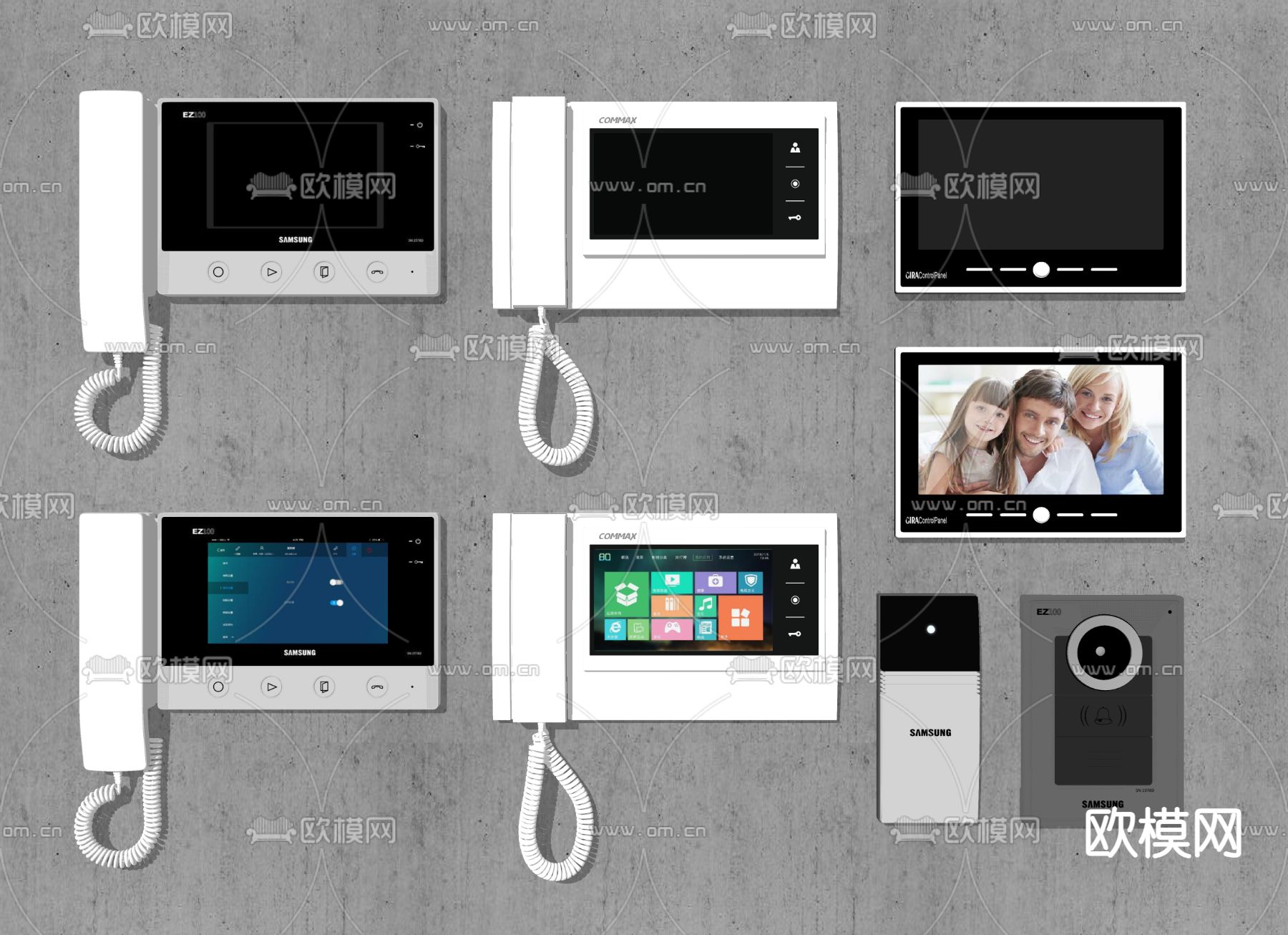 现代可视电话门禁门铃su模型下载（渲染图2）