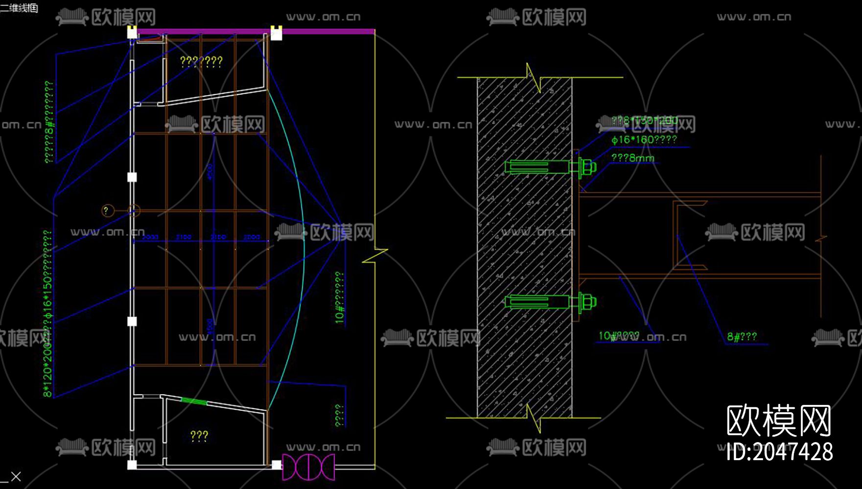 多工能舞台cad施工图下载（渲染图3）