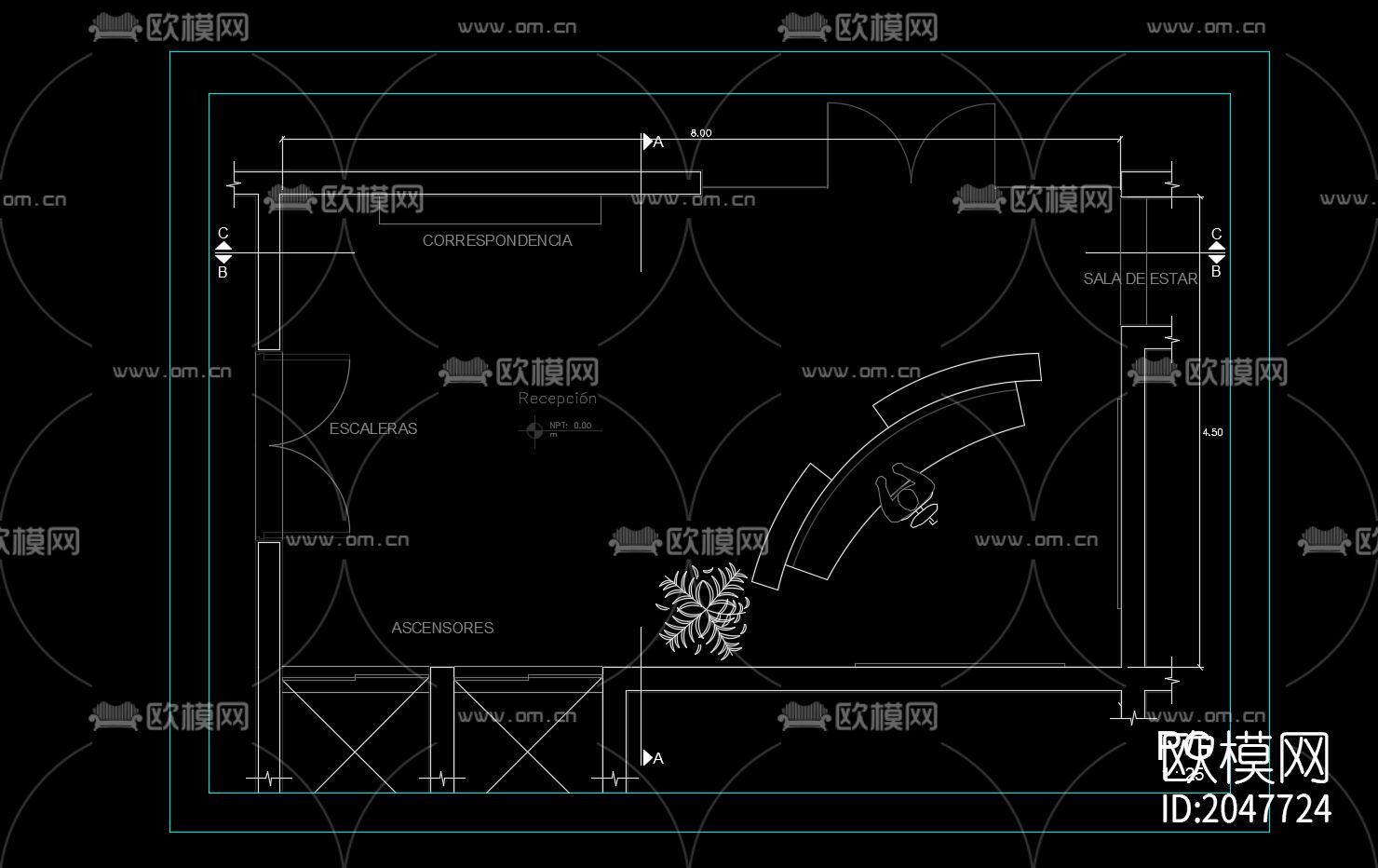 国际标准接待台节点大样下载（渲染图1）