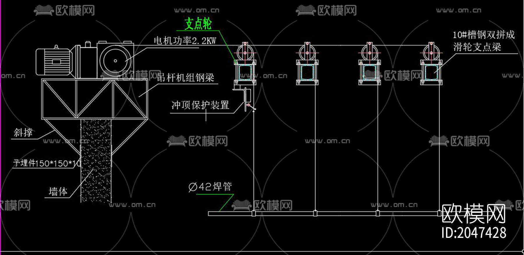 多工能舞台cad施工图下载（渲染图2）