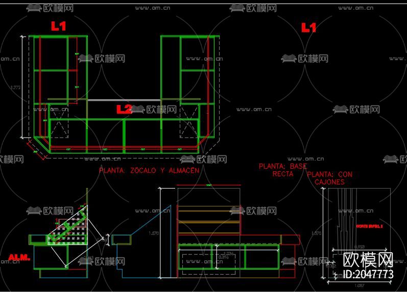 超市货架cad图库下载（渲染图3）