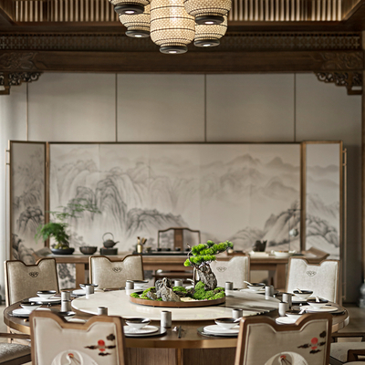 盘石设计  新中式餐厅包房