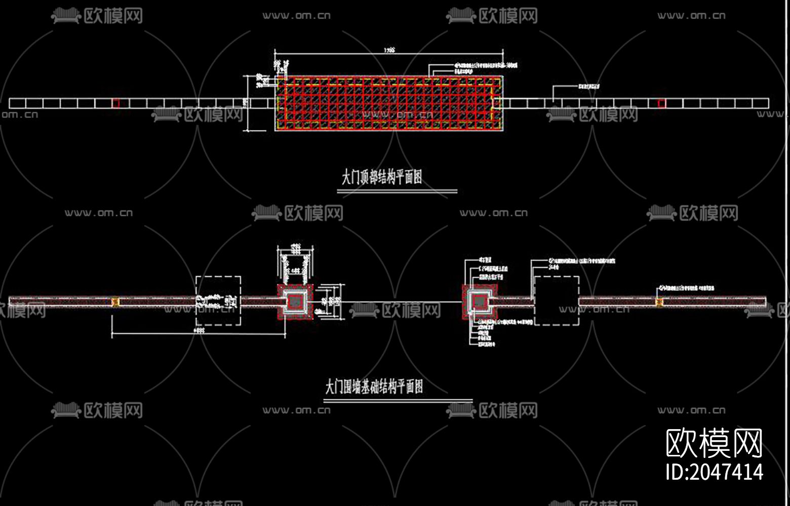 新中式围墙节点大样下载（渲染图1）