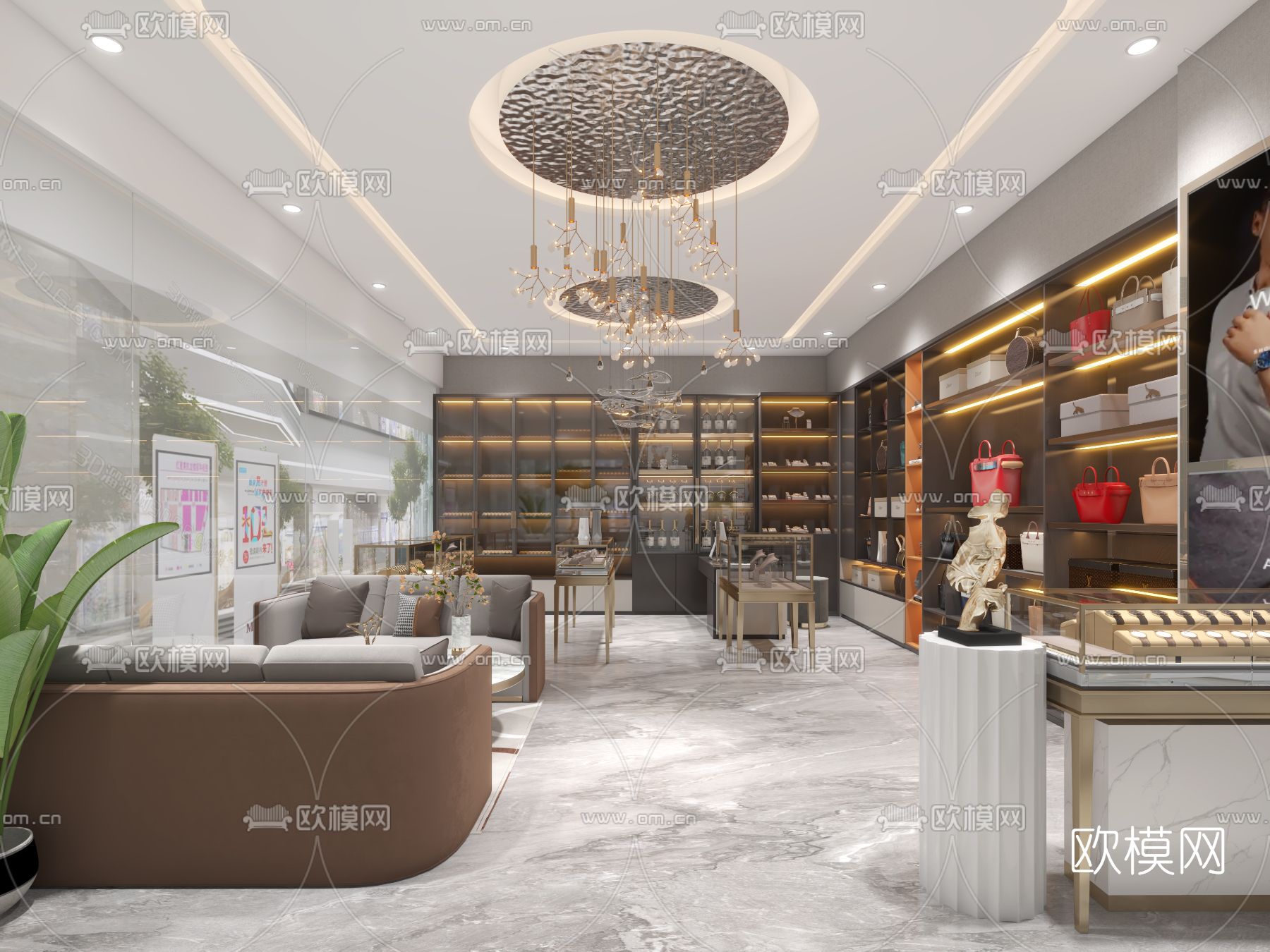 现代奢侈品专卖店免费3d模型下载（渲染图2）