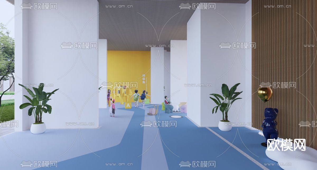 现代主题架空层su模型下载（渲染图1）