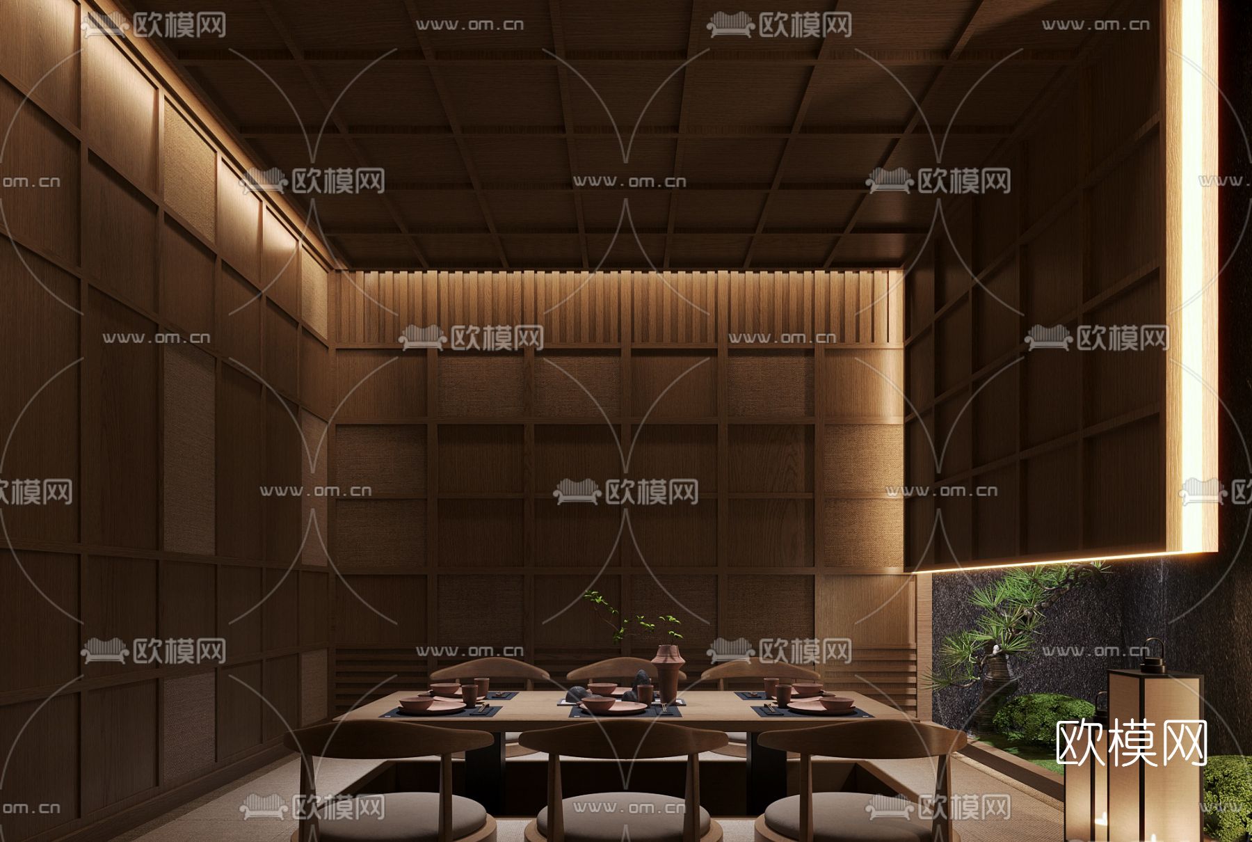 日式料理餐厅免费3d模型下载