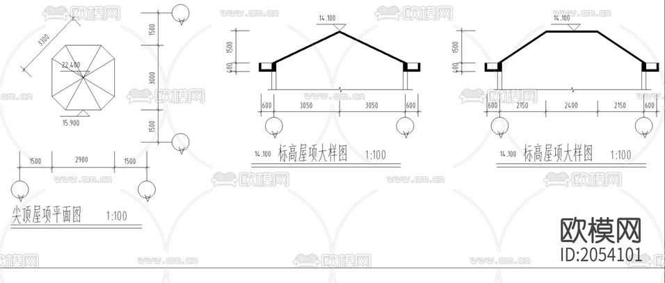 復(fù)式別墅cad施工圖下載(渲染圖3)