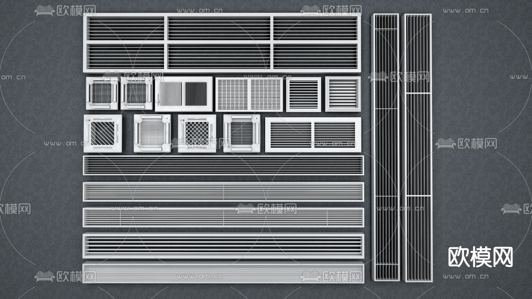 现代空调出风口su模型