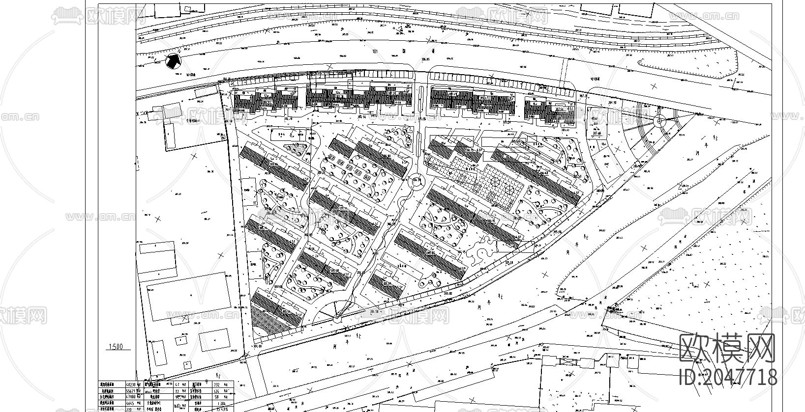 高品质小区cad施工图下载（渲染图2）