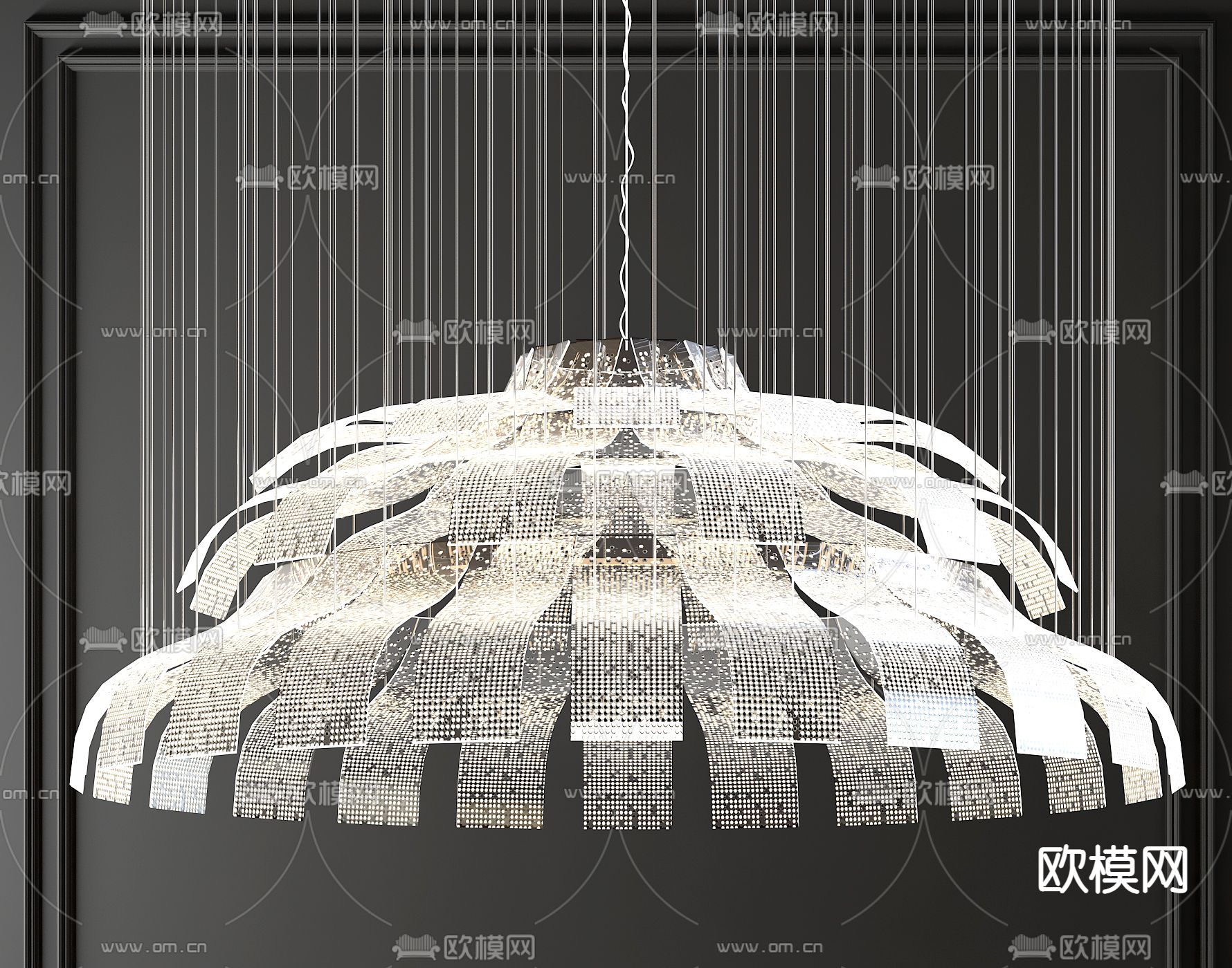 现代大型水晶装饰吊灯3d模型下载_ID11895973_3dmax免费模型-欧模网