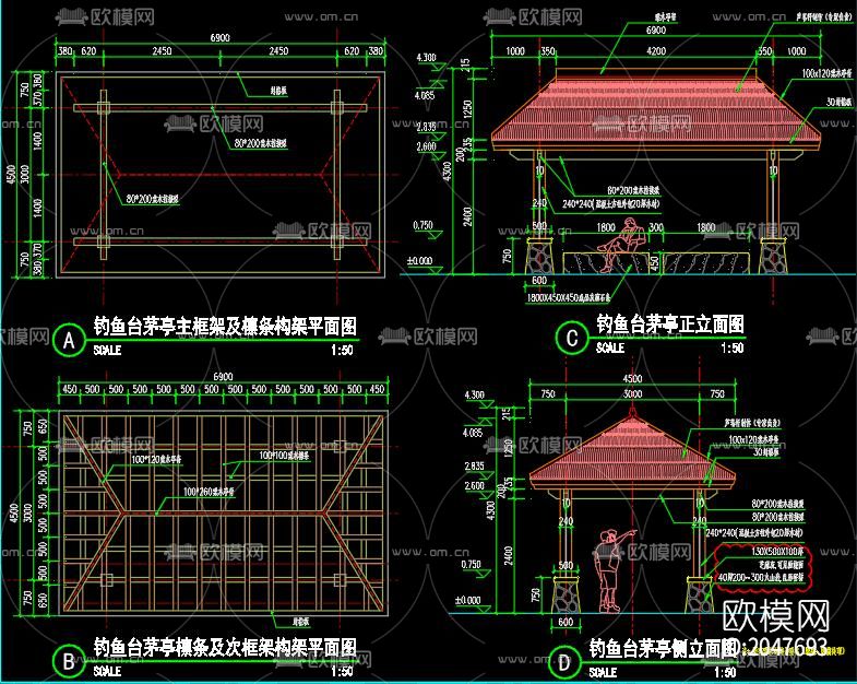 钓鱼台cad施工图下载（渲染图1）