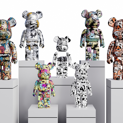  现代暴力熊公仔摆件su模型 