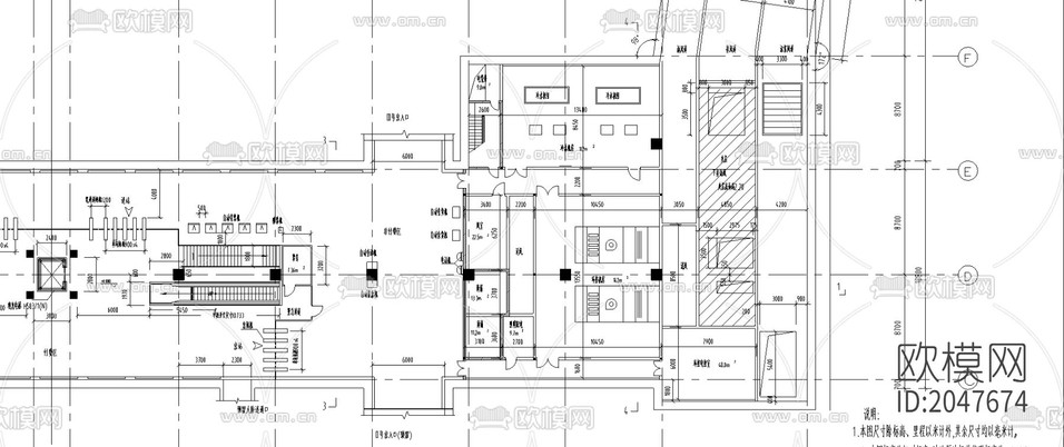 地鐵平面建筑cad施工圖下載(渲染圖2)