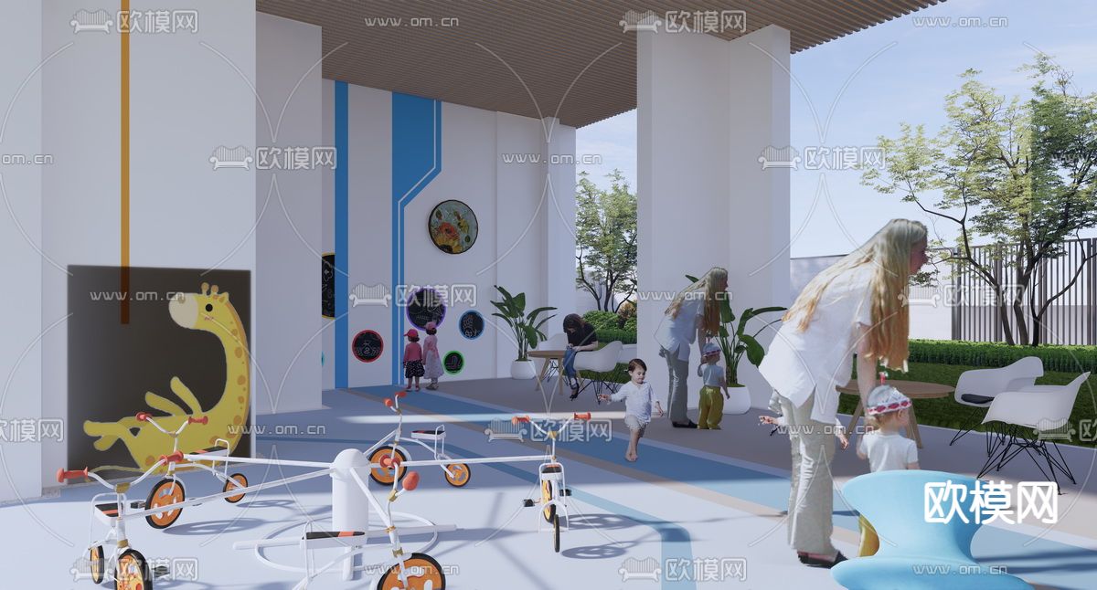 现代主题架空层su模型下载（渲染图4）