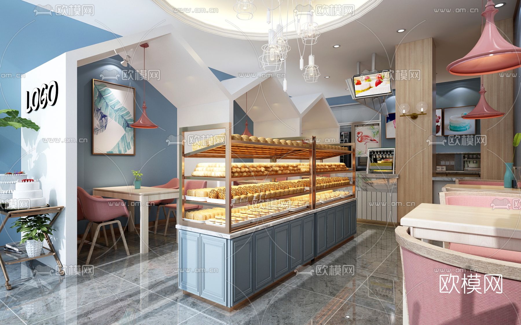 现代面包店免费3d模型下载（渲染图2）