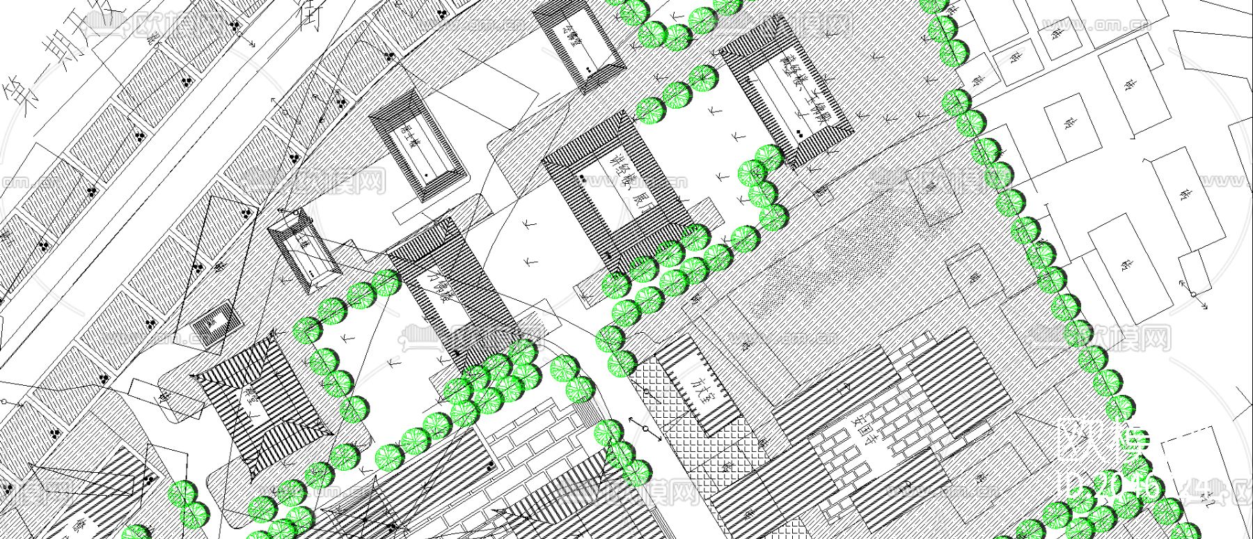 公园寺庙景观cad施工图下载（渲染图2）