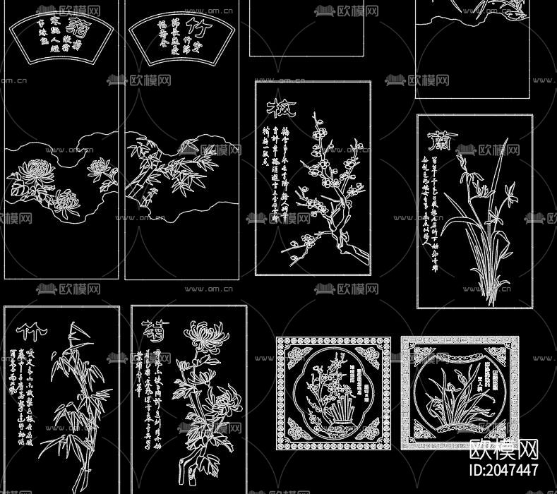 十大名花cad图库下载（渲染图4）