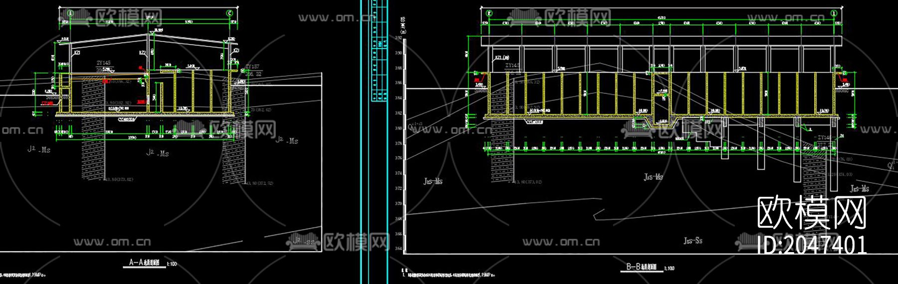 水厂网格絮凝斜管沉淀池池底节点大样下载（渲染图5）