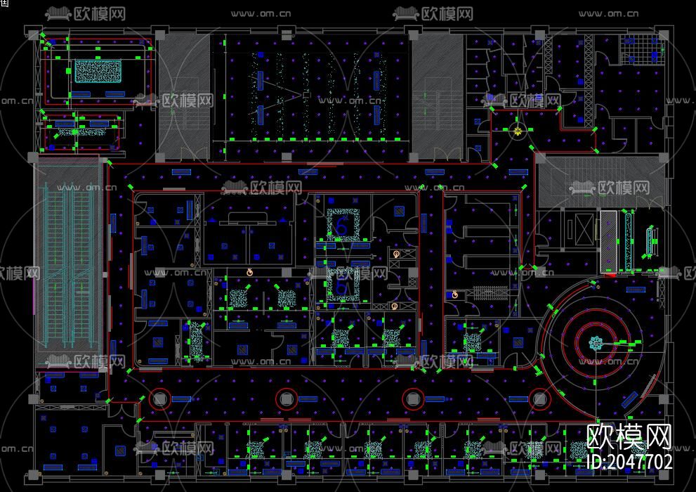 牙科诊所cad施工图下载（渲染图4）