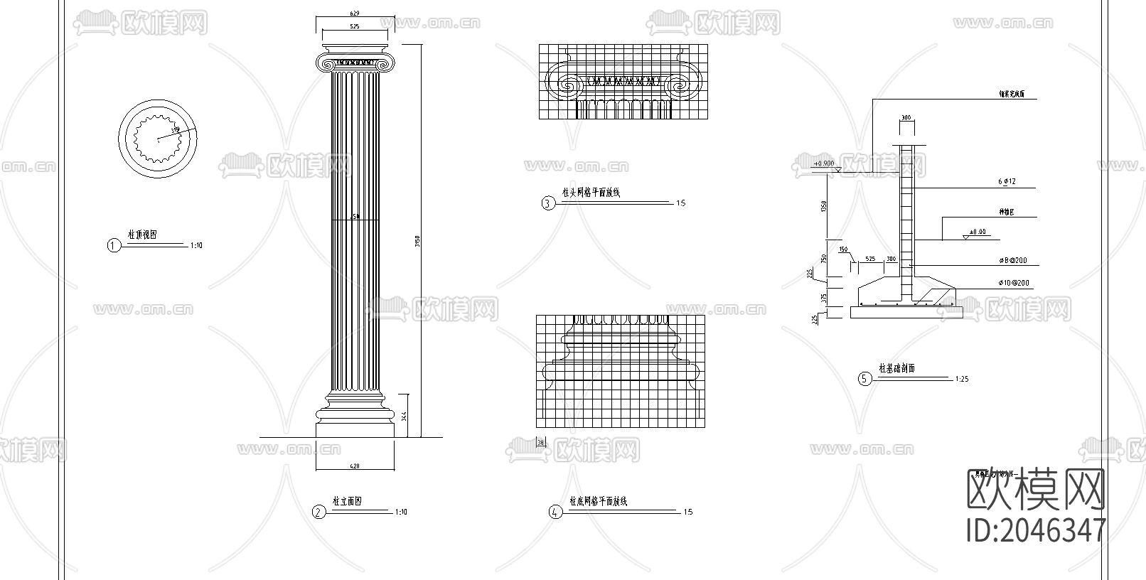 奥林匹克广场景观cad施工图下载（渲染图1）