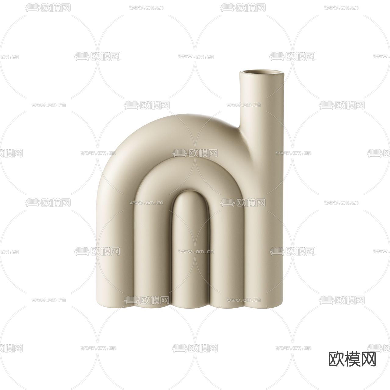 侘寂陶瓷器皿摆件3d模型下载（渲染图4）