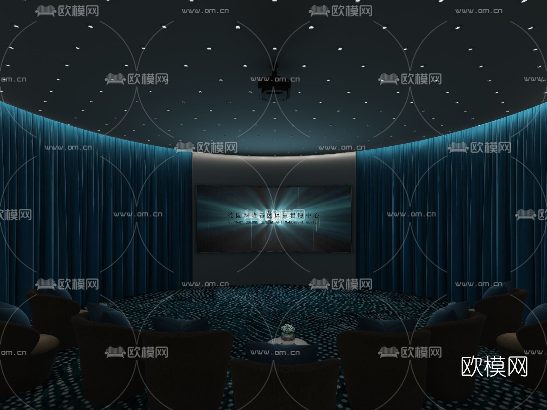 现代视听室免费3d模型下载