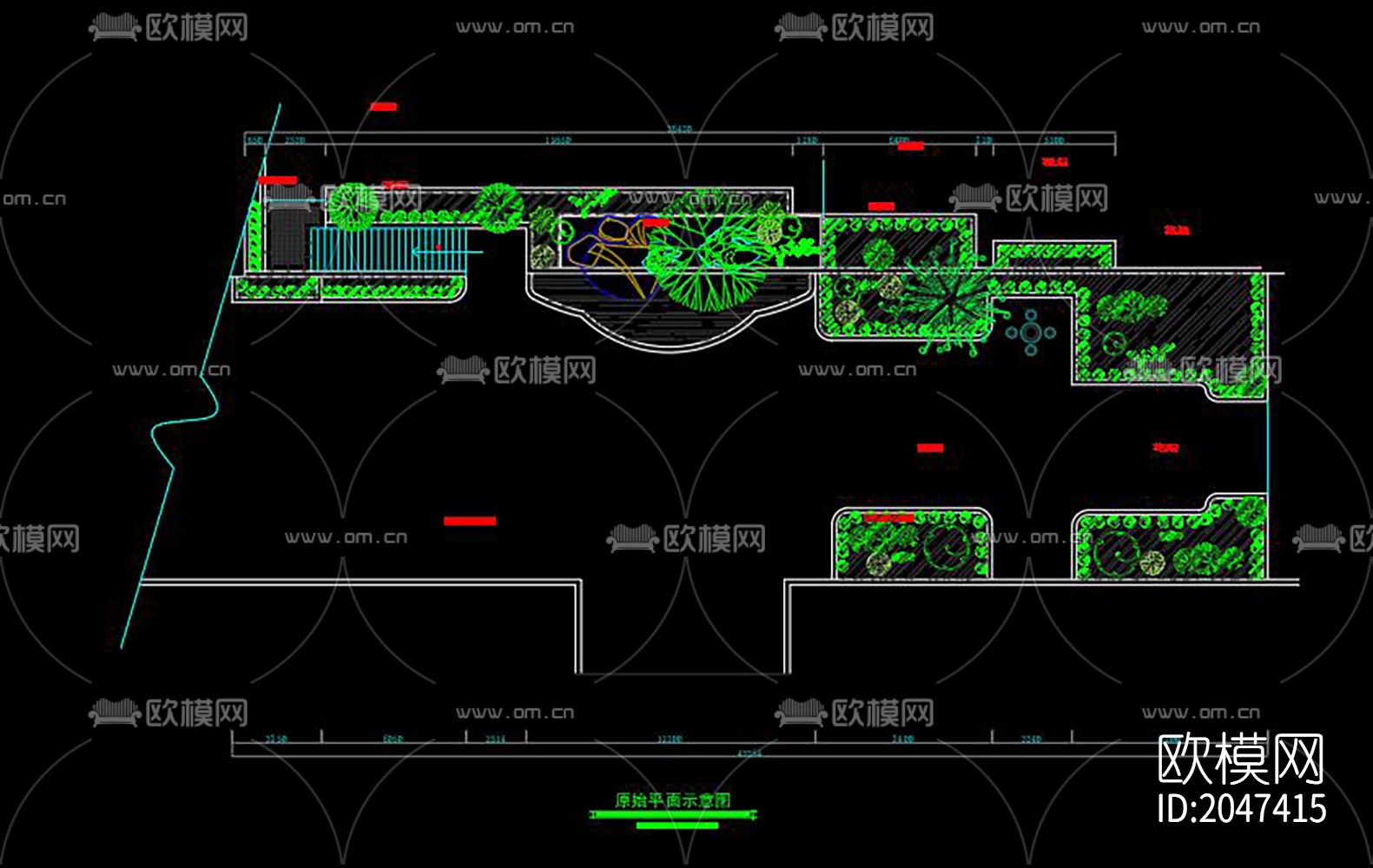 中式庭院cad施工图下载（渲染图3）