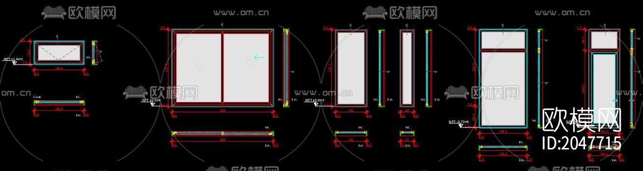窗户cad施工图下载（渲染图3）