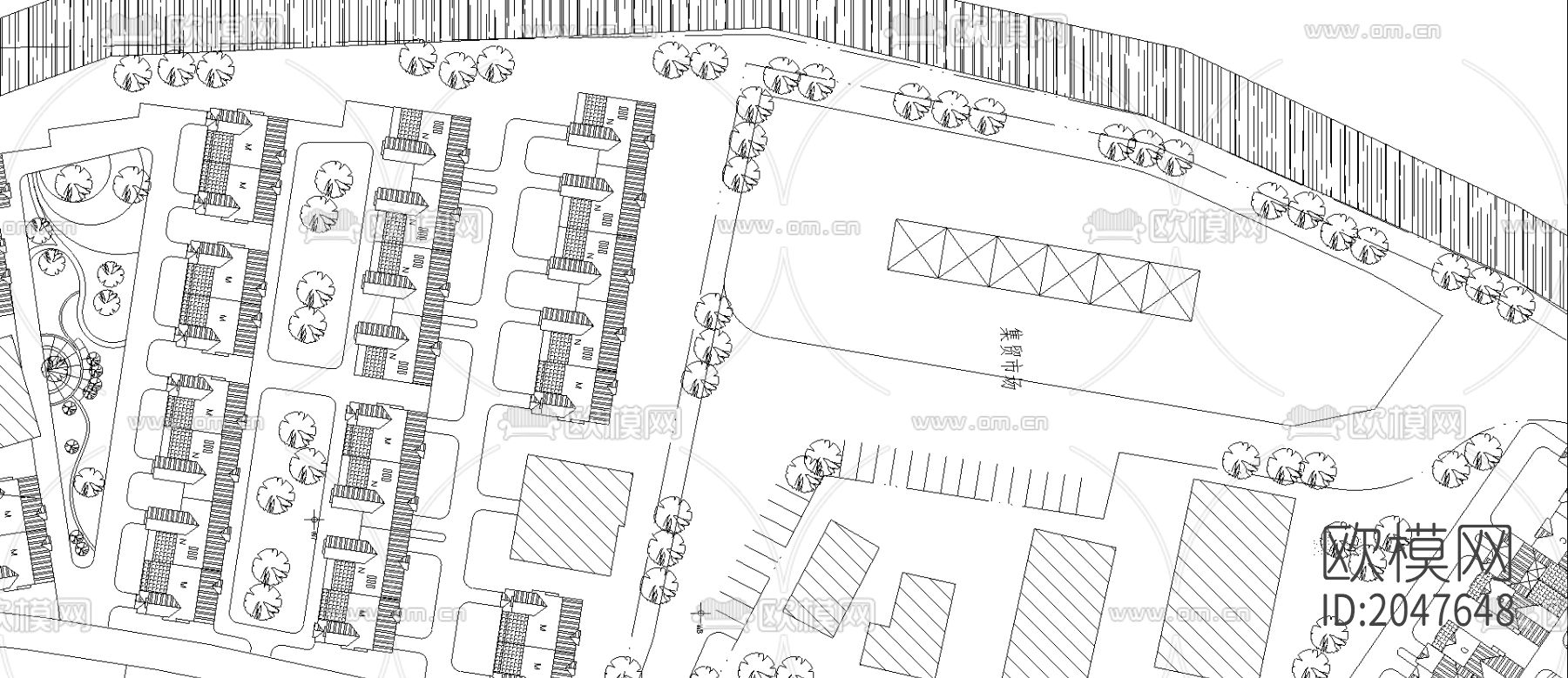 村庄建设规划cad施工图下载（渲染图2）