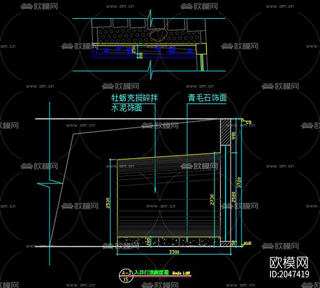 中式餐厅cad施工图下载（渲染图5）