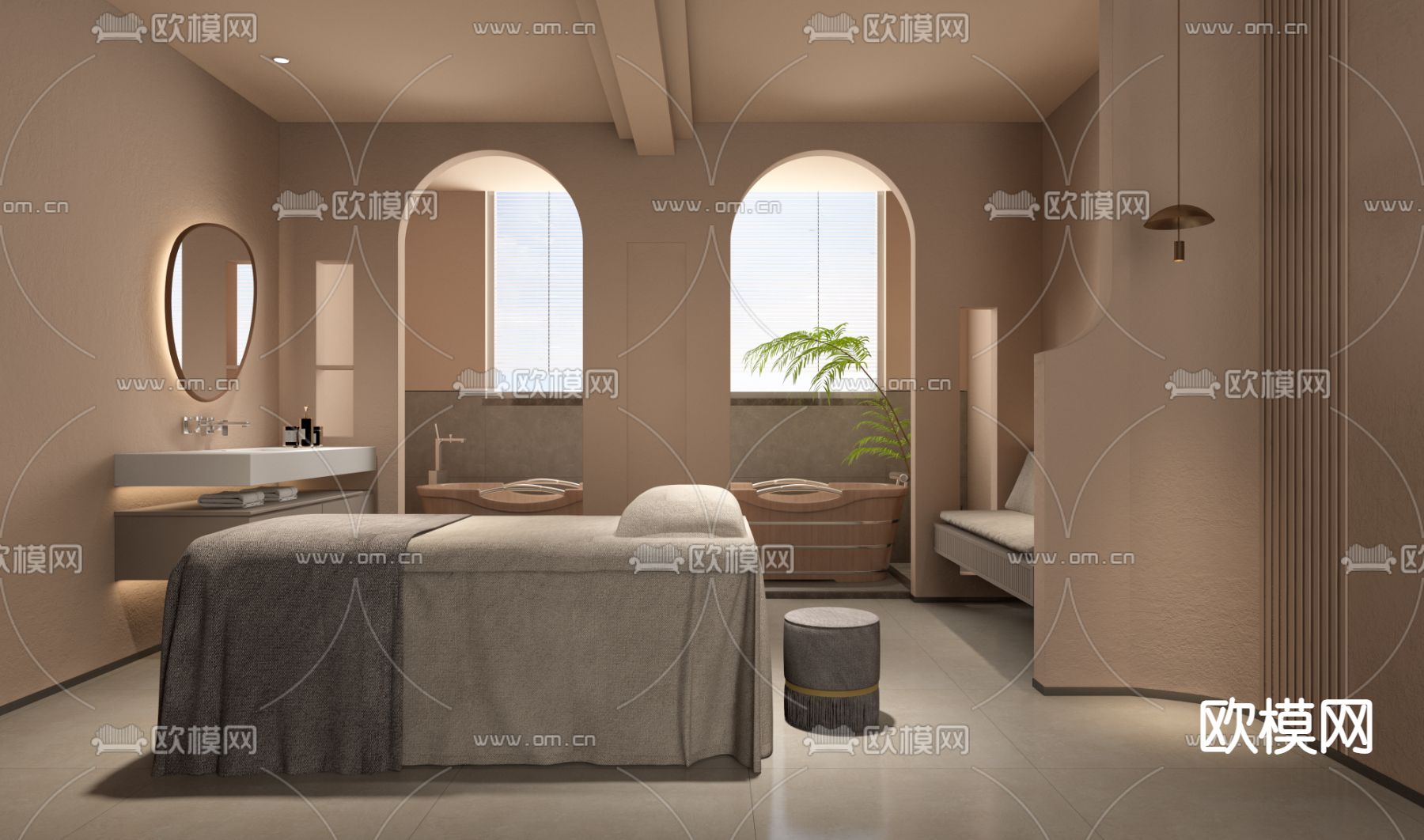 现代SPA护理房3d模型下载