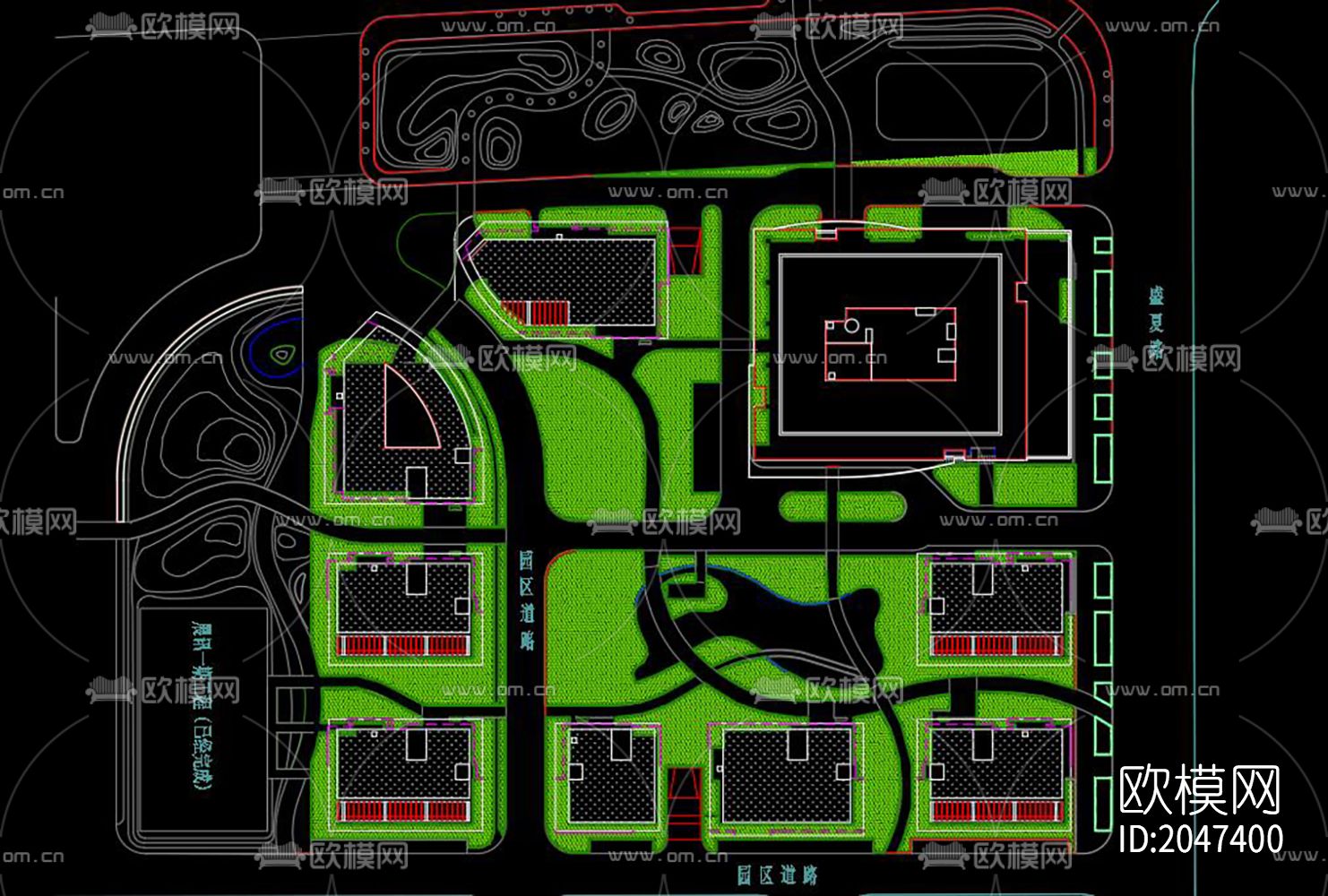 项目临建规划cad施工图下载（渲染图1）