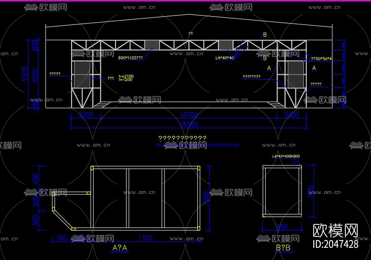 多工能舞台cad施工图下载（渲染图6）