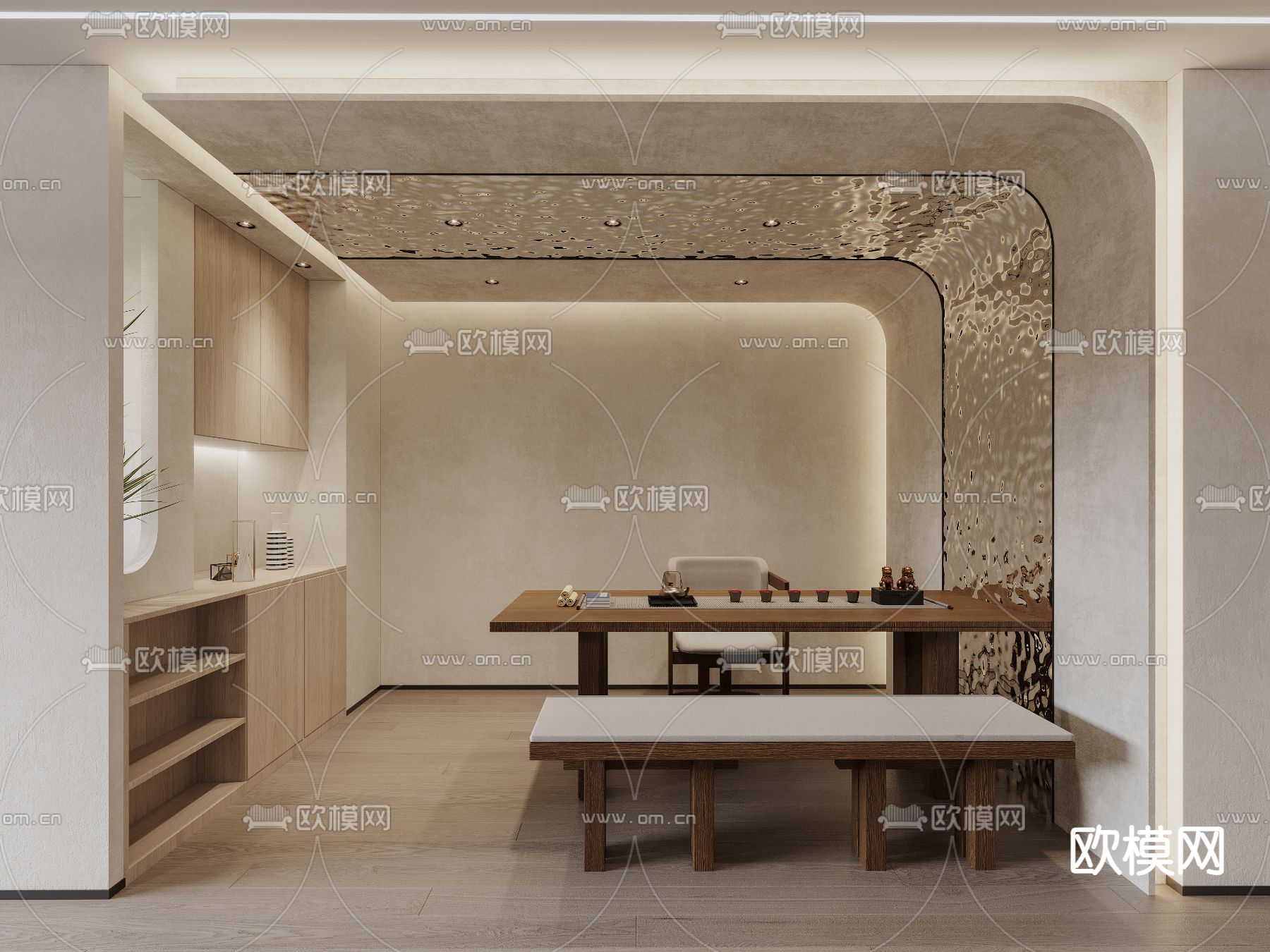 现代敞开式办公室3d模型