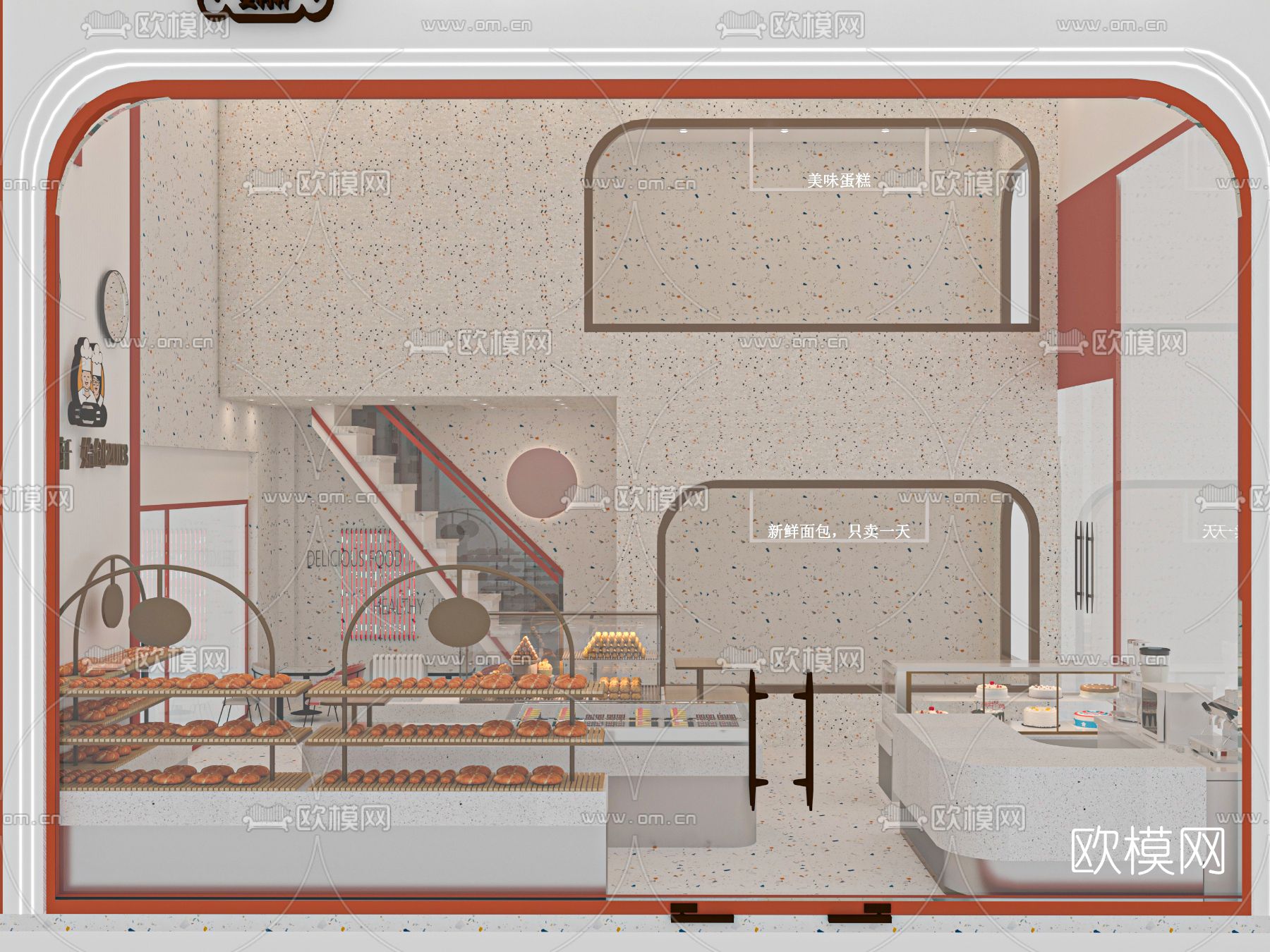 现代面包店免费3d模型下载（渲染图4）