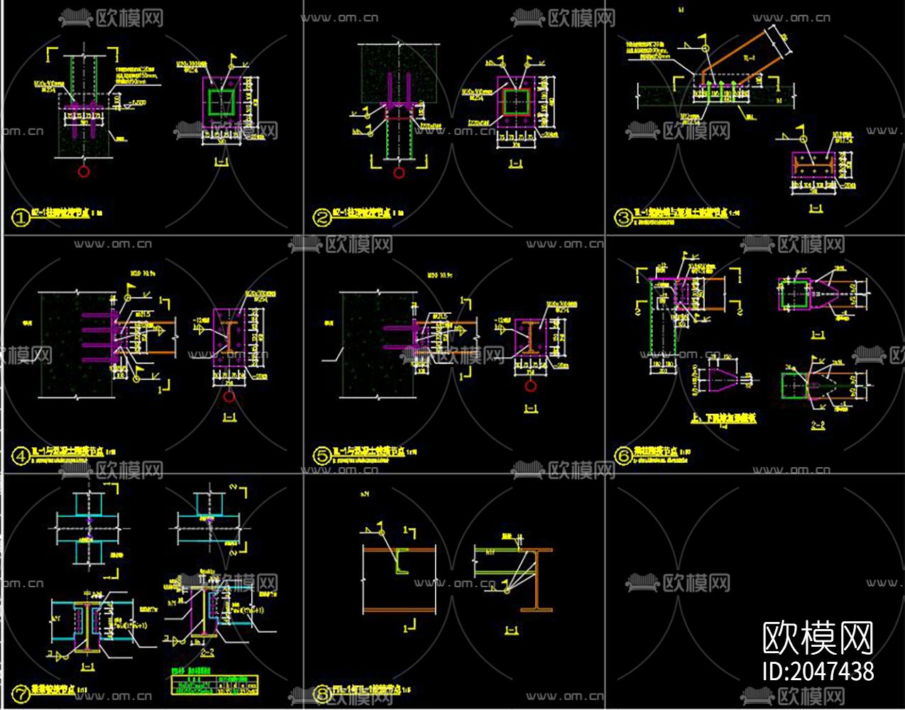 钢结构楼梯节点大样下载（渲染图6）
