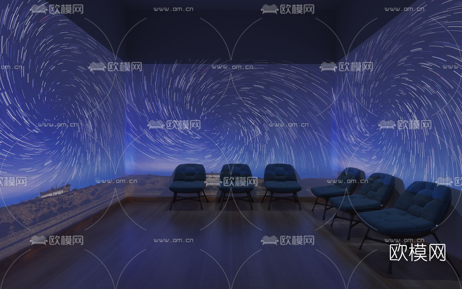 现代剧本杀店免费3d模型下载（渲染图3）