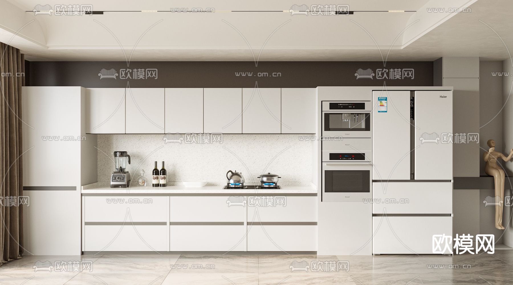 现代橱柜3d模型下载