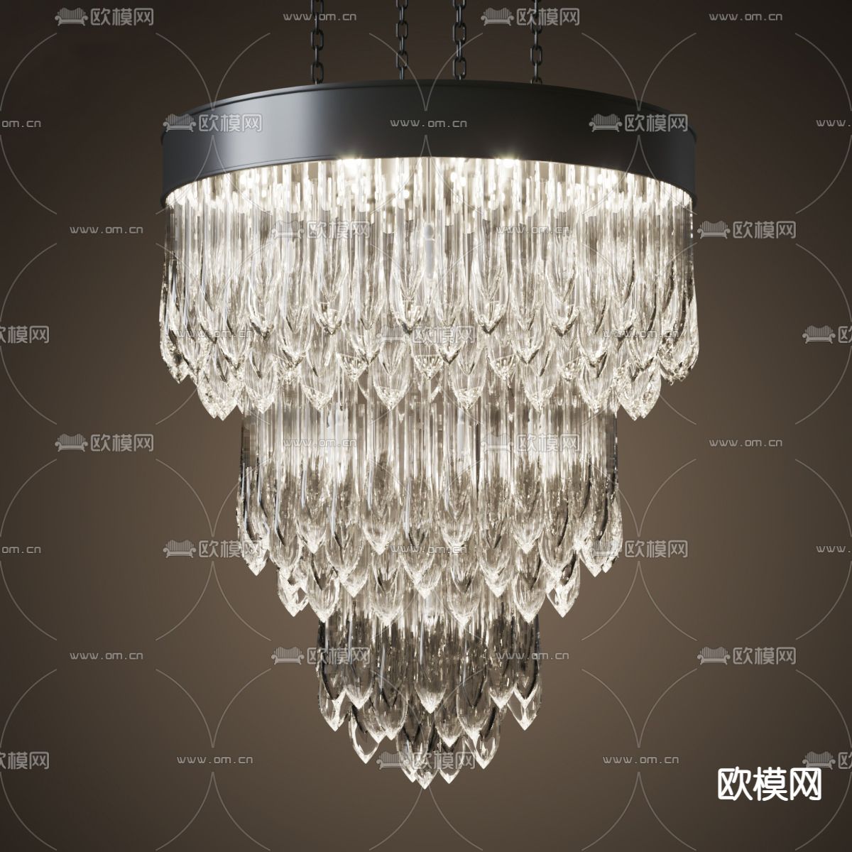现代轻奢水晶吊灯3d模型下载
