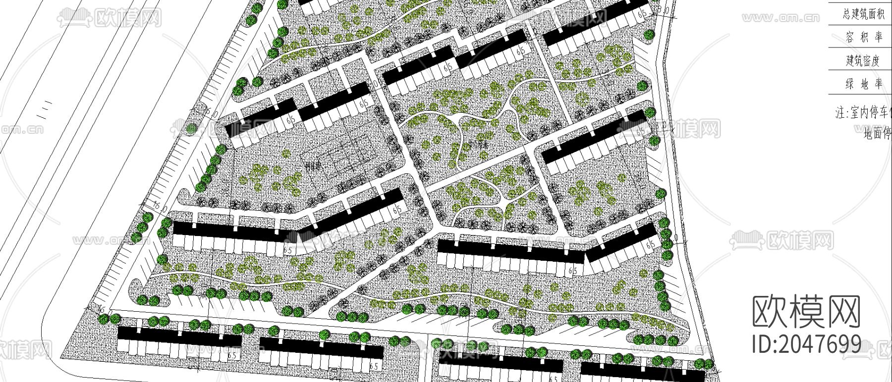 大型居住小区cad施工图下载（渲染图2）